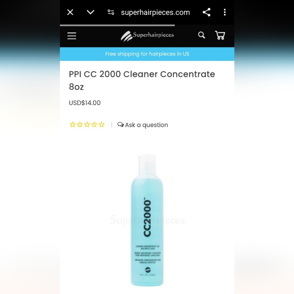 CC 2000 Synthethic Hair/ Wig Cleaner Concentrate - Picture 2 of 7